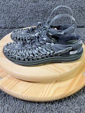 Keen Uneek Sandals Mens Size 8 Steel Gray Cord Rope Bungee Cinch Outdoor Shoes
